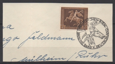 Michel Nr. 671, Galopprennen auf Briefstück.